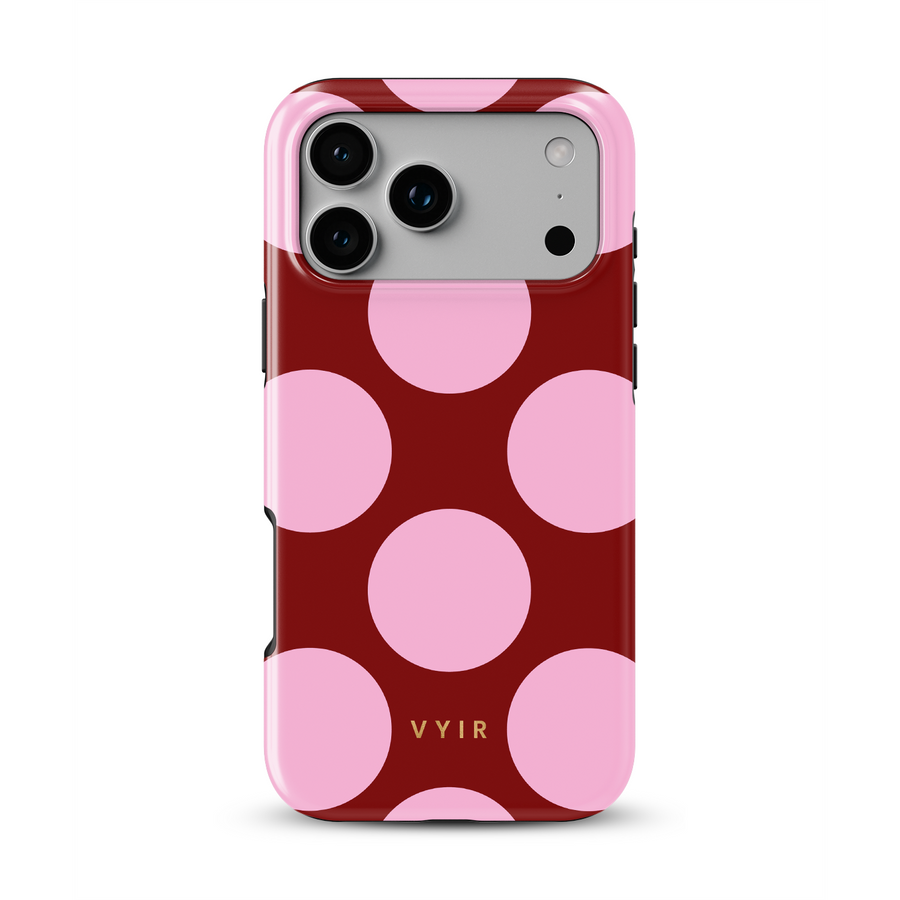 Large Polka Dots, Burgundy Pink - Tough Kryt na mobil