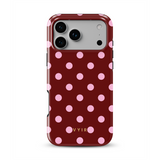 Classic Polka Dots, Vínová - Tough Kryt na mobil