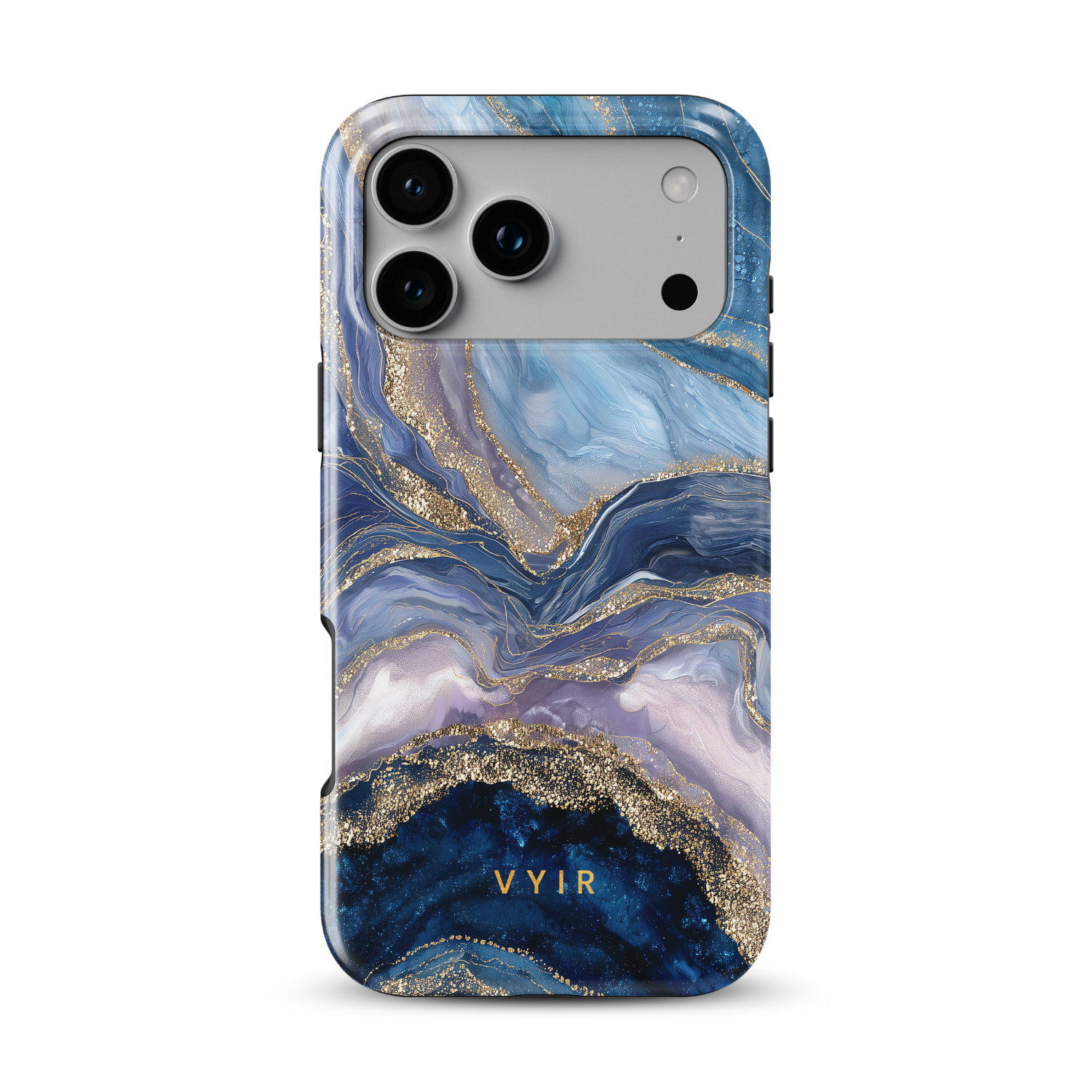 Golden Luxe Marble Blue - Shockproof Phone Case - VYIR