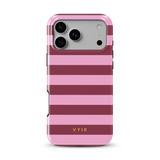 Horizontal Stripes, Candy Pink - Tough MagSafe Kryt na iPhone