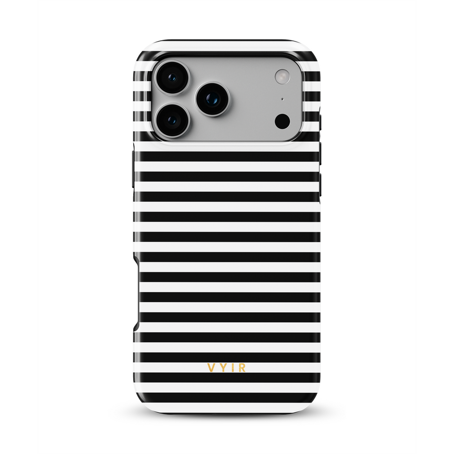 Horizontal Stripes, černá a bílá s proužky - Tough Kryt na mobil