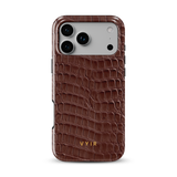 Croc Leather Print Mocha - Tough MagSafe iPhone Kryt