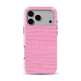 Croc Leather Print Pink - Tough MagSafe iPhone Kryt