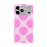 Large Polka Dots, Bubbly Pink - Tough MagSafe Kryt na iPhone