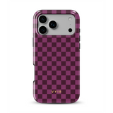 Tiny Checker, Burgundy - Tough MagSafe Kryt na iPhone