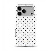 Tiny Polka Dots, Black and White - Shockproof Phone Case - VYIR