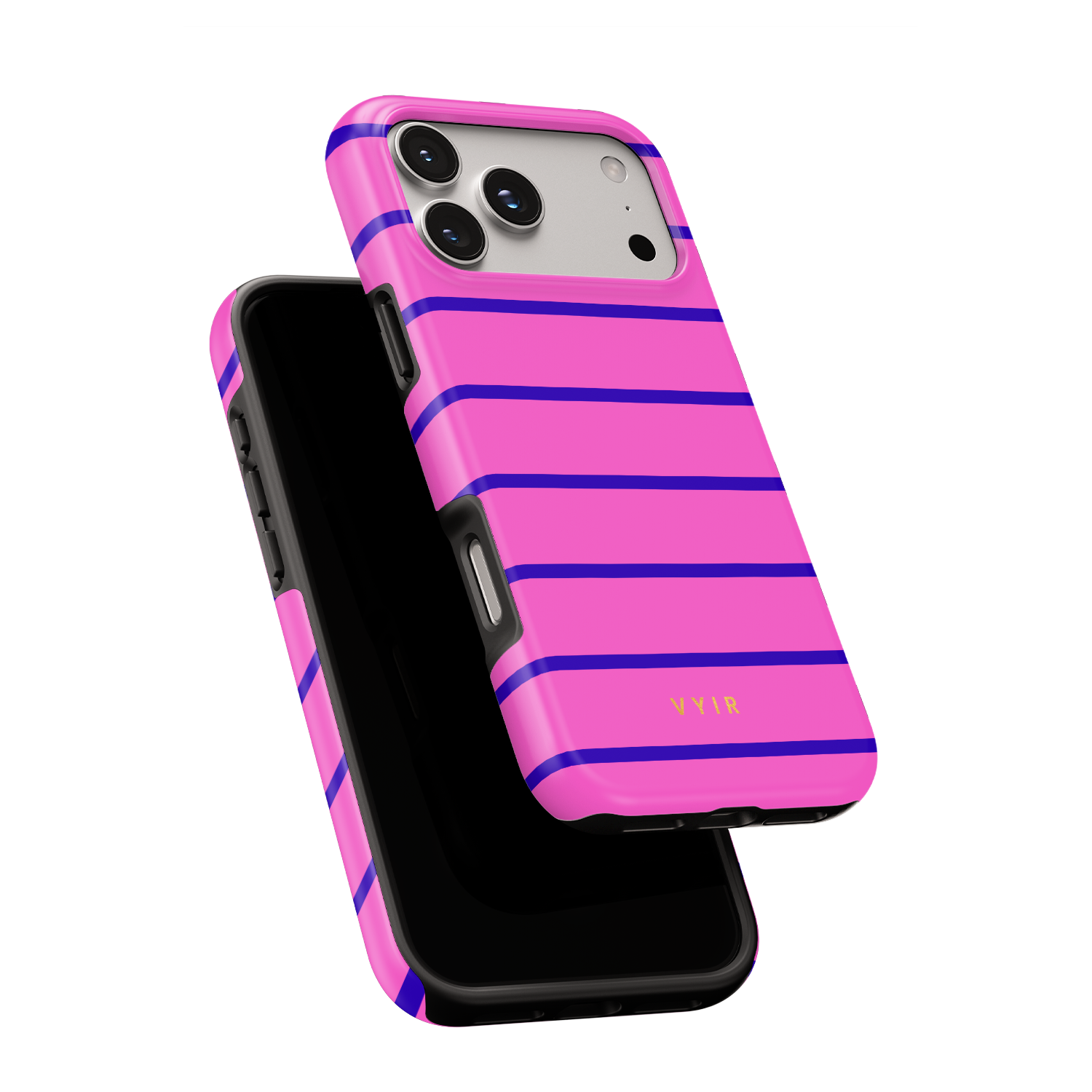 Horizontal Stripes, Pink Curtains - Shockproof MagSafe iPhone Case - VYIR