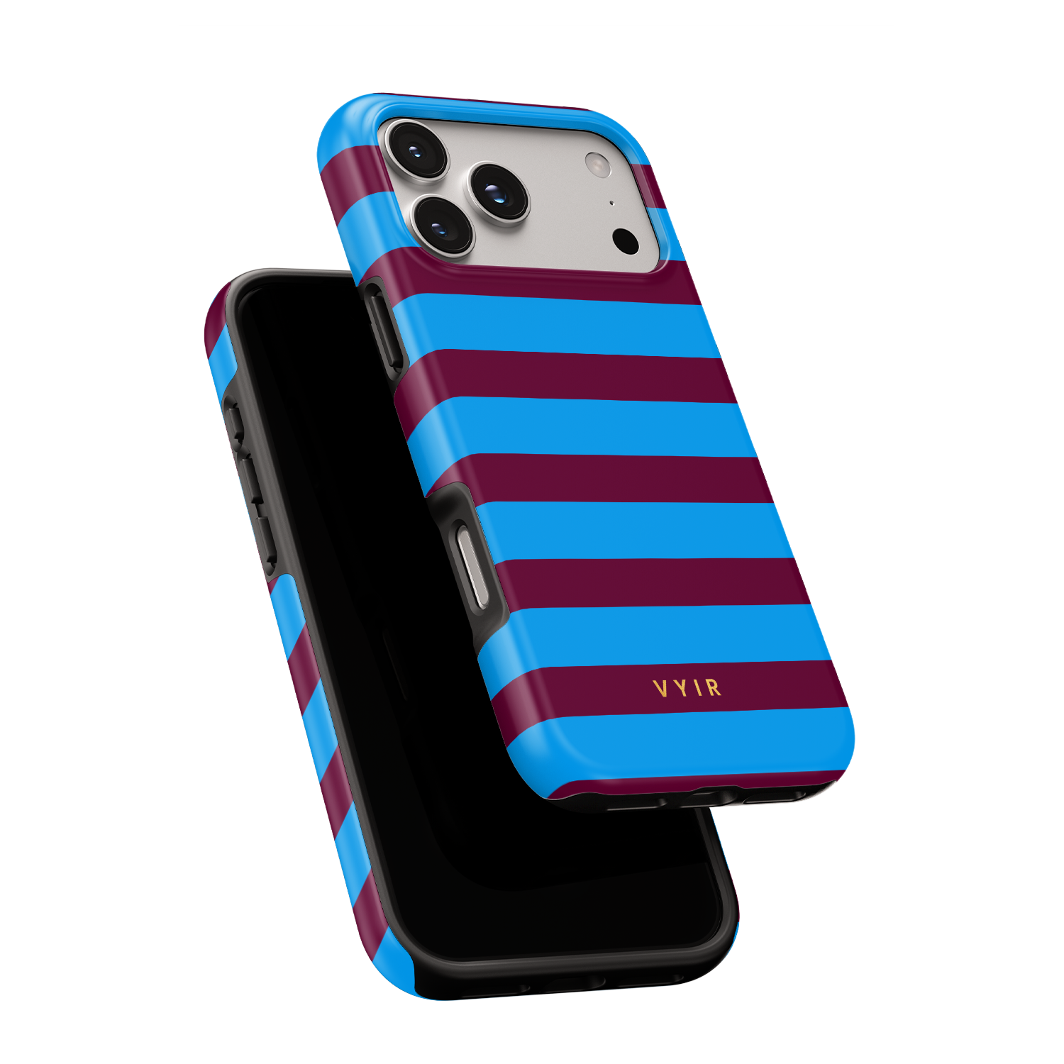 Horizontal Stripes, Track Blue - Shockproof Phone Case - VYIR