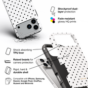 Tiny Polka Dots, Black and White - Shockproof Phone Case - VYIR
