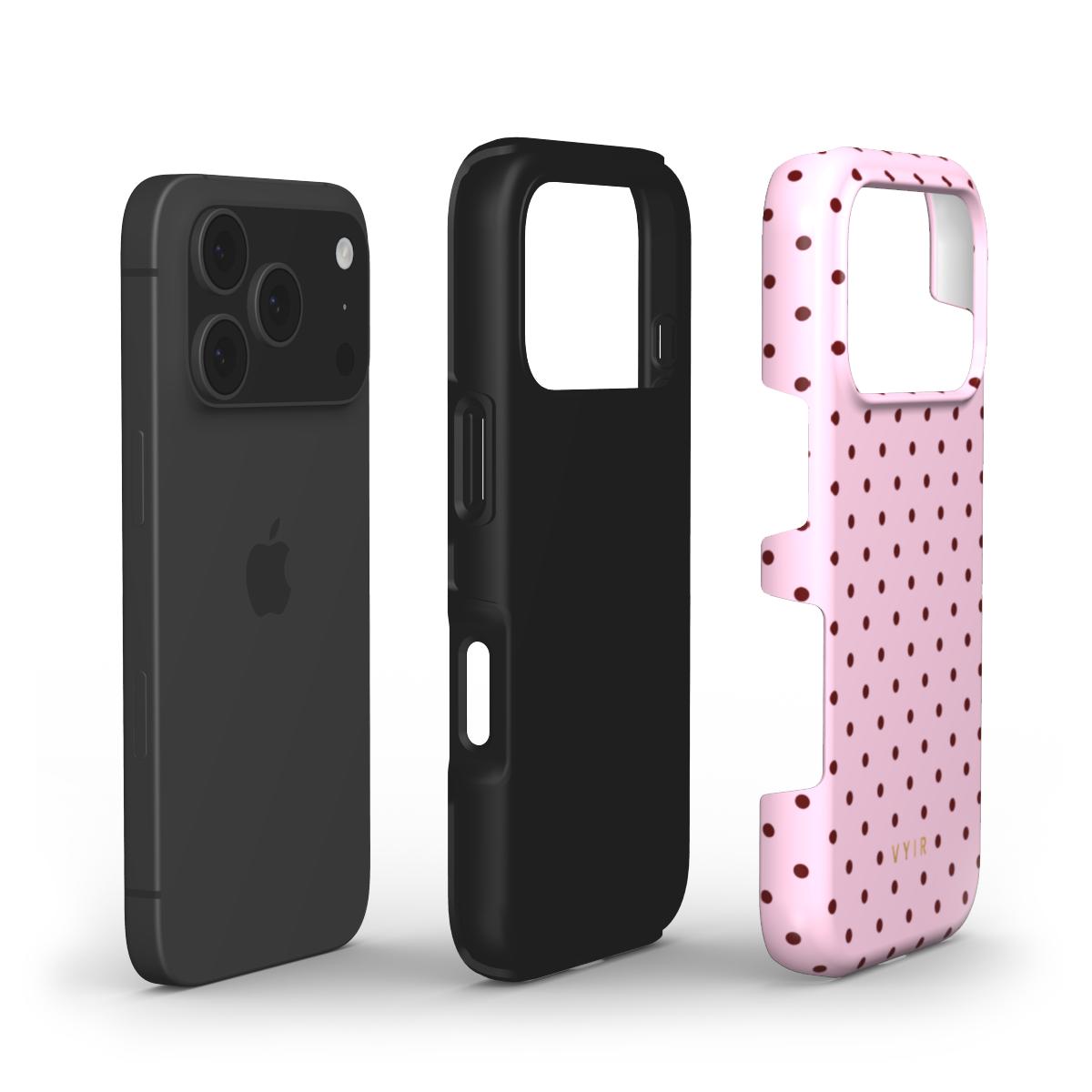Tiny Polka Dots, Candy Pink - Shockproof Phone Case - VYIR